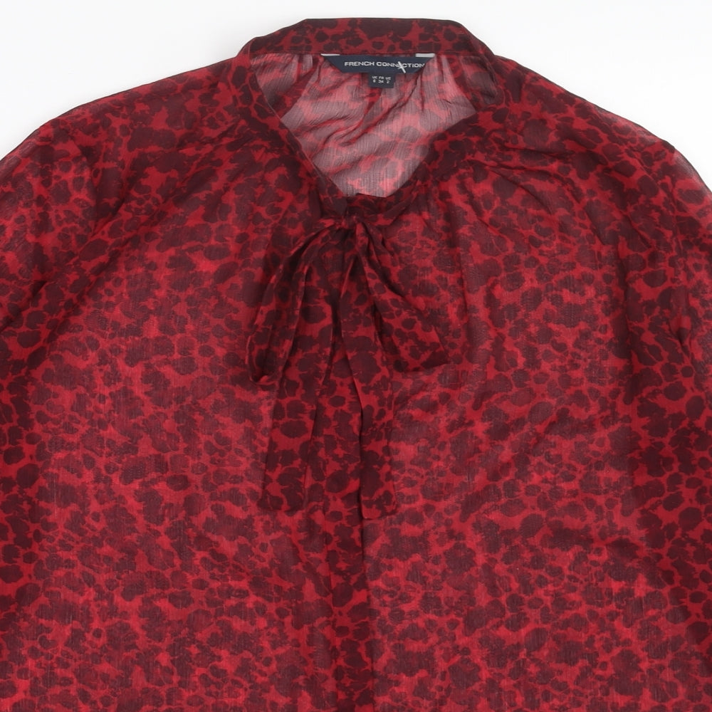 Womens UK Size 6 French Connection Red Basic Blouse