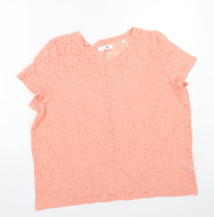Womens UK Size 18 Simply Be Orange Basic T-Shirt