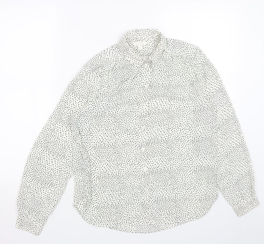 Womens UK Size 6 H&M White Basic Button-Up