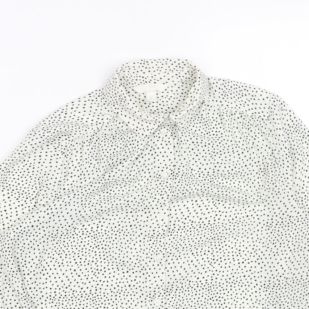 Womens UK Size 6 H&M White Basic Button-Up