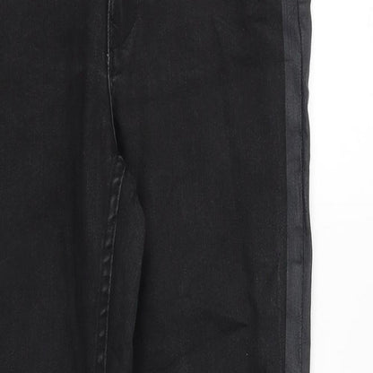 &Denim Mens Black Cotton Skinny Jeans Size 28 in Slim Zip - Side Stripe Detail