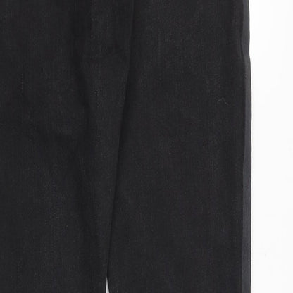 &Denim Mens Black Cotton Skinny Jeans Size 28 in Slim Zip - Side Stripe Detail