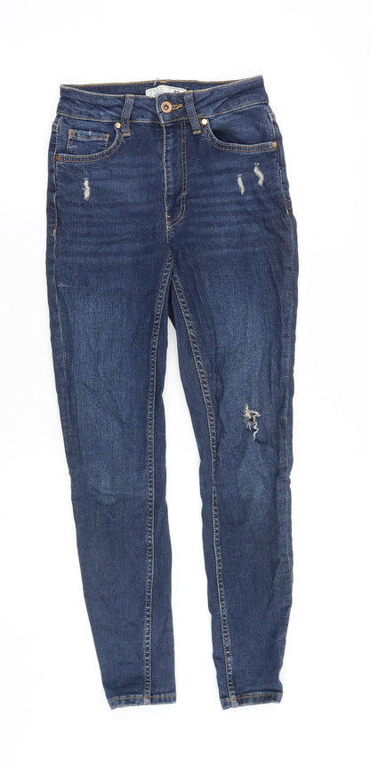 denim365 Womens Blue Cotton Skinny Jeans Size 8 Regular Zip
