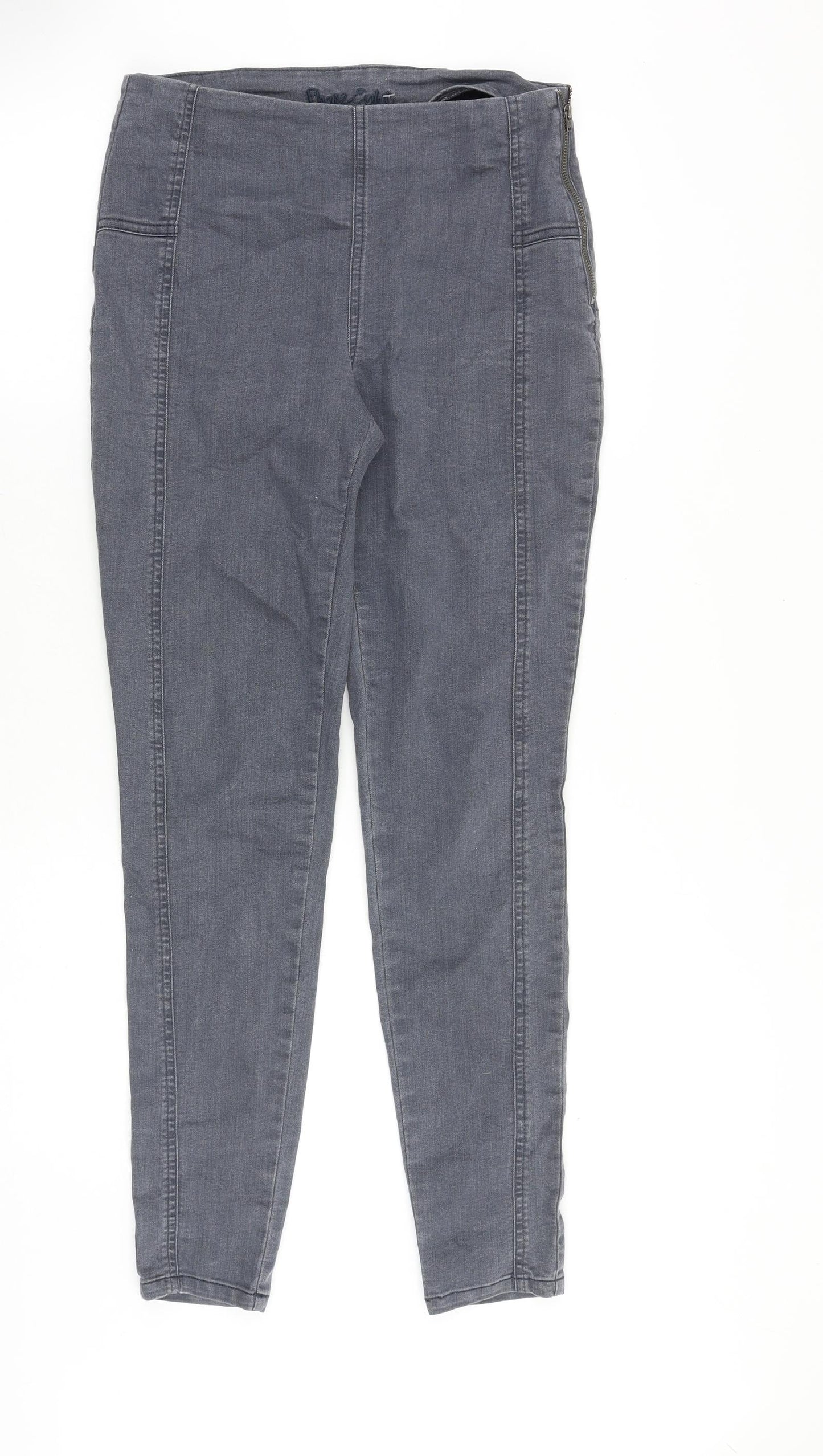 Phase Eight Womens Grey Cotton Jegging Jeans Size 10 Slim Zip