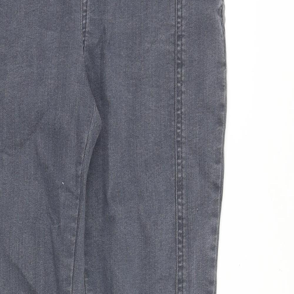 Phase Eight Womens Grey Cotton Jegging Jeans Size 10 Slim Zip