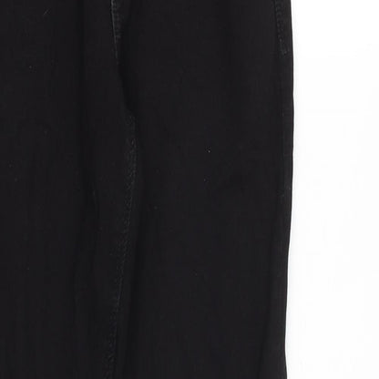 NEXT Girls Black Cotton Straight Jeans Size 11 Years Slim Zip