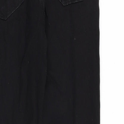 NEXT Girls Black Cotton Straight Jeans Size 11 Years Slim Zip