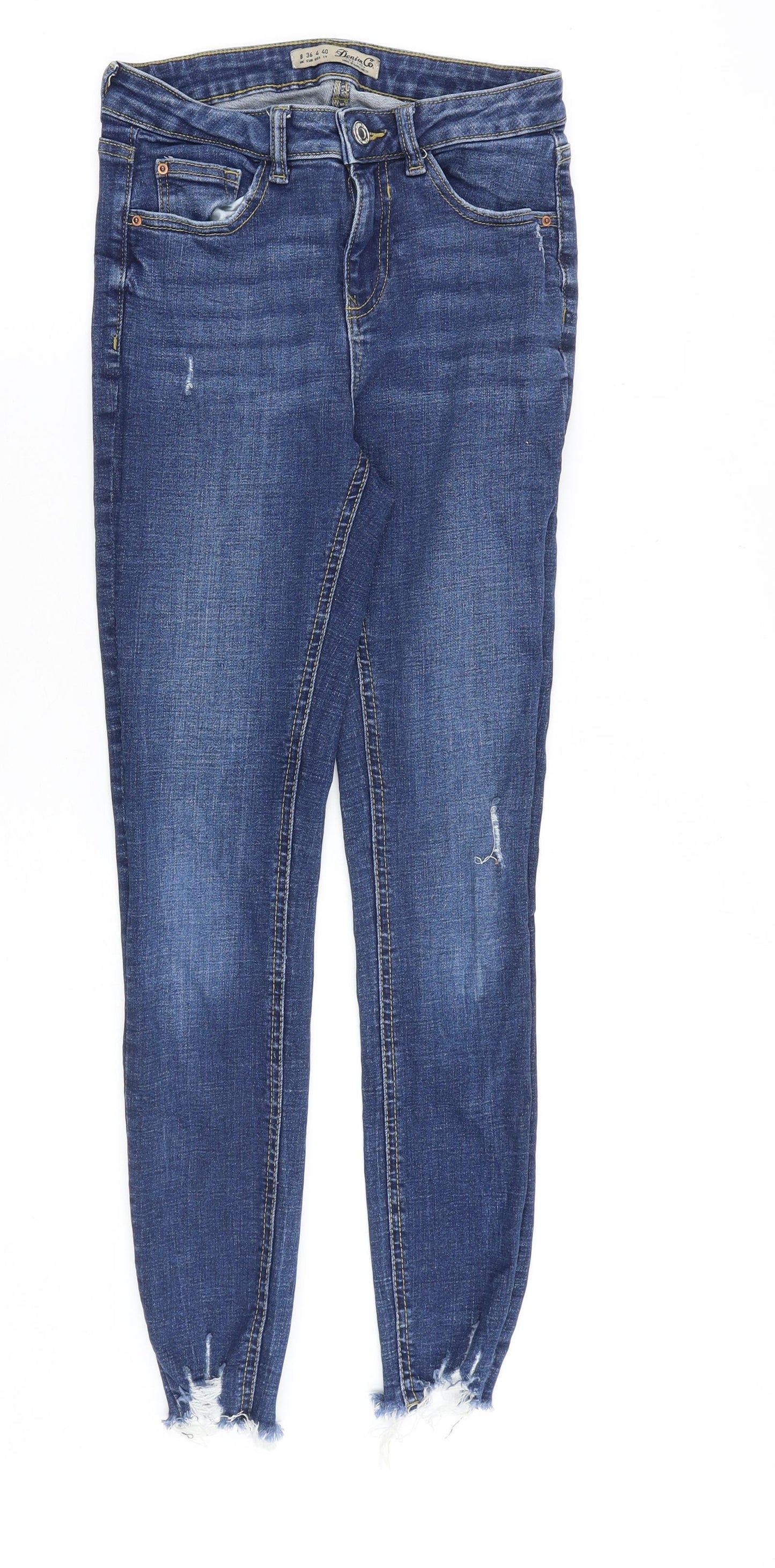 Denim & Co. Womens Blue Cotton Skinny Jeans Size 8 Slim Zip