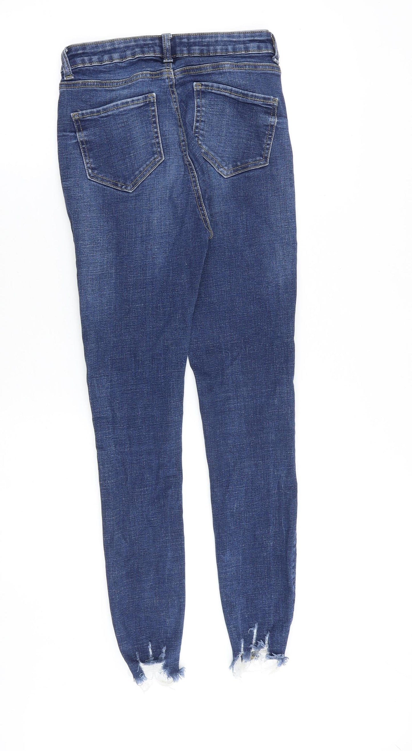 Denim & Co. Womens Blue Cotton Skinny Jeans Size 8 Slim Zip