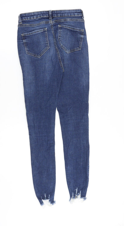 Denim & Co. Womens Blue Cotton Skinny Jeans Size 8 Slim Zip