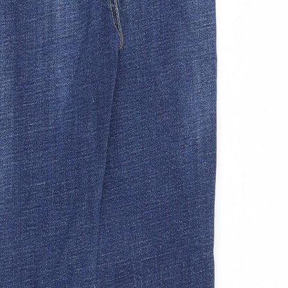 Denim & Co. Womens Blue Cotton Skinny Jeans Size 8 Slim Zip
