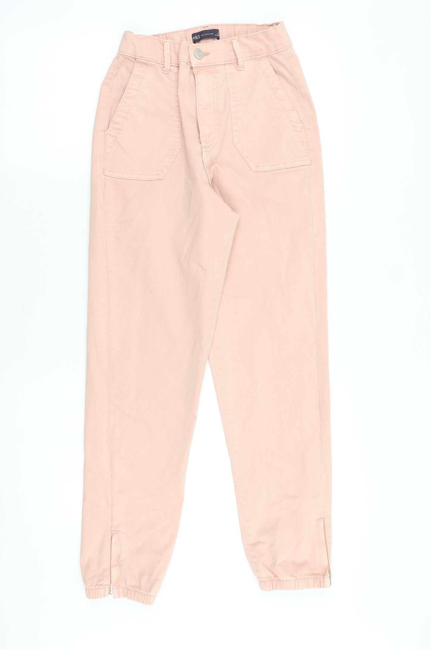Womens UK Size 6 Marks and Spencer Regular Fit Tapered Pink Jeans