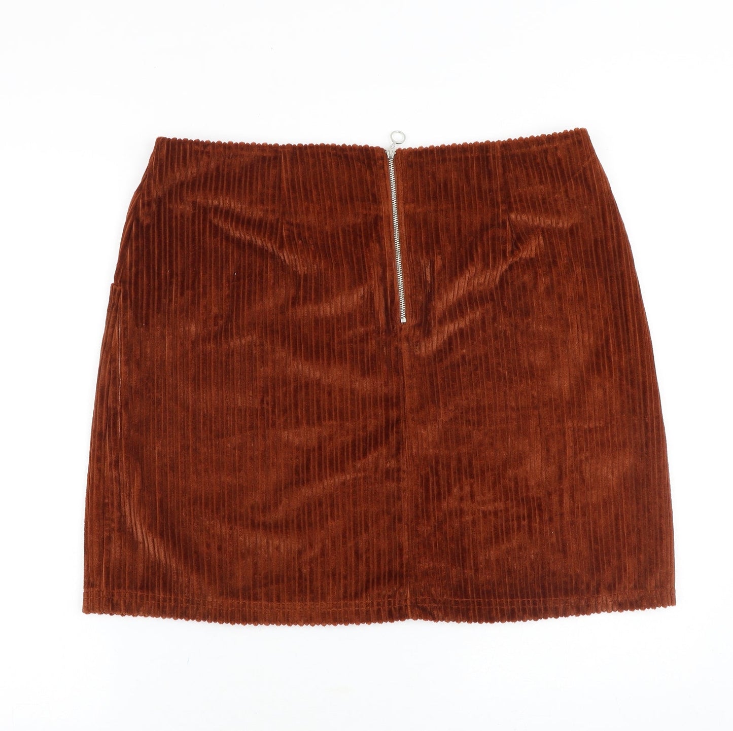 George Womens Orange Cotton A-Line Skirt Size 36 in Zip