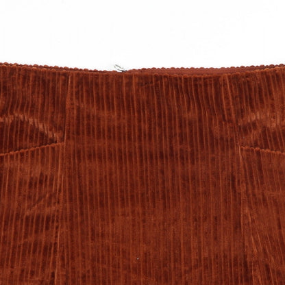 George Womens Orange Cotton A-Line Skirt Size 36 in Zip