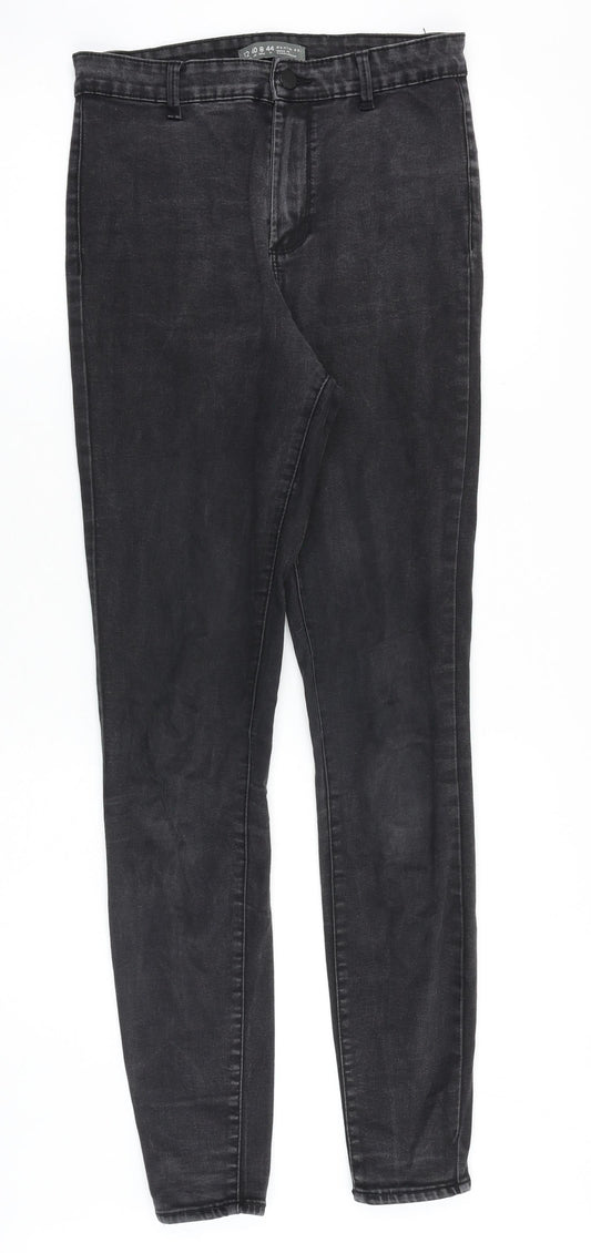 Denim & Co. Womens Black Cotton Skinny Jeans Size 12 Slim Zip