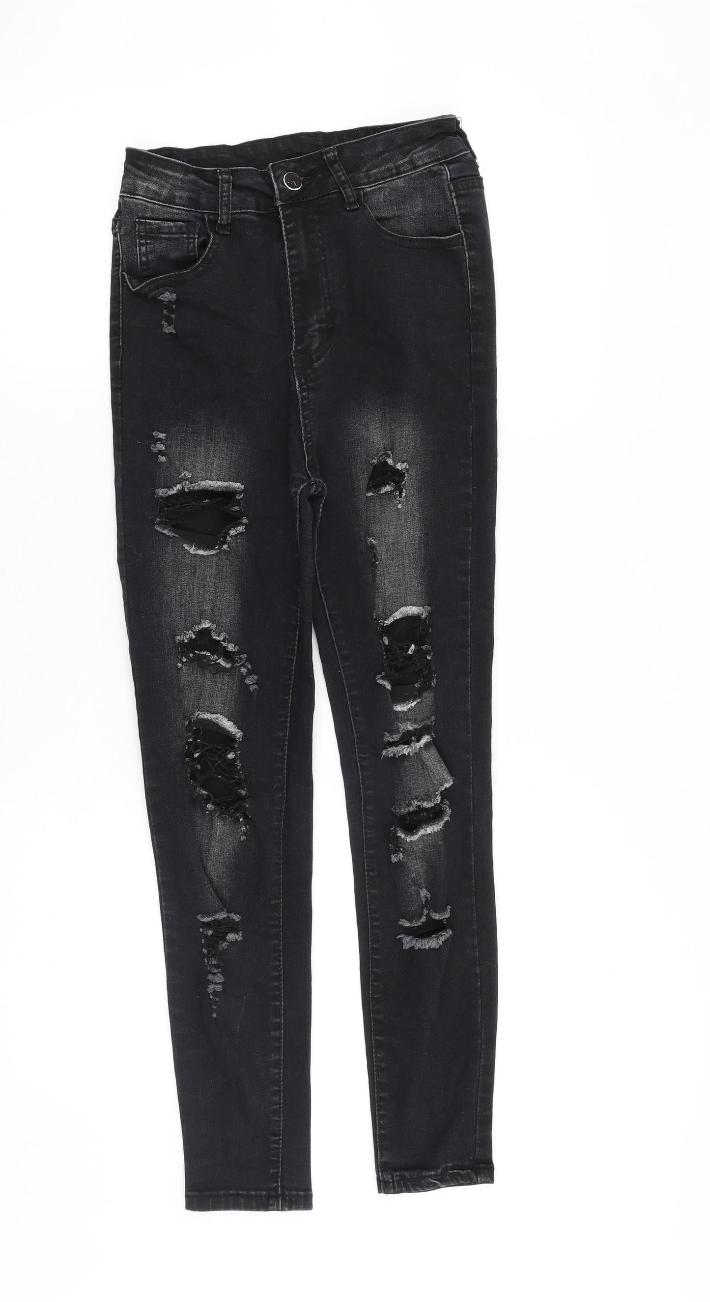 Womens UK Size 24 in Preworn Slim Fit Skinny Black Jeans