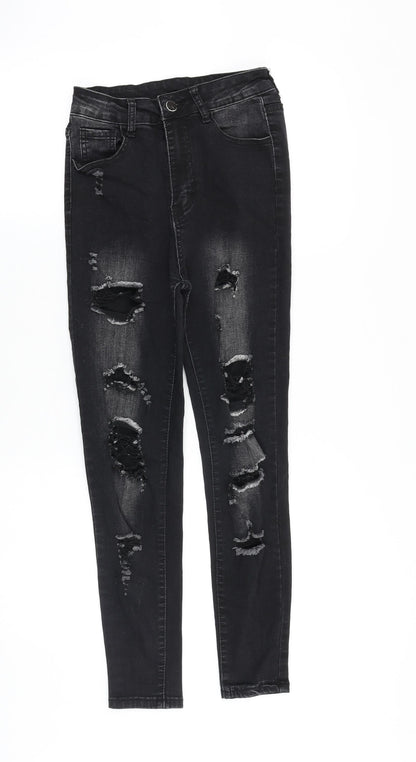 Womens UK Size 24 in Preworn Slim Fit Skinny Black Jeans