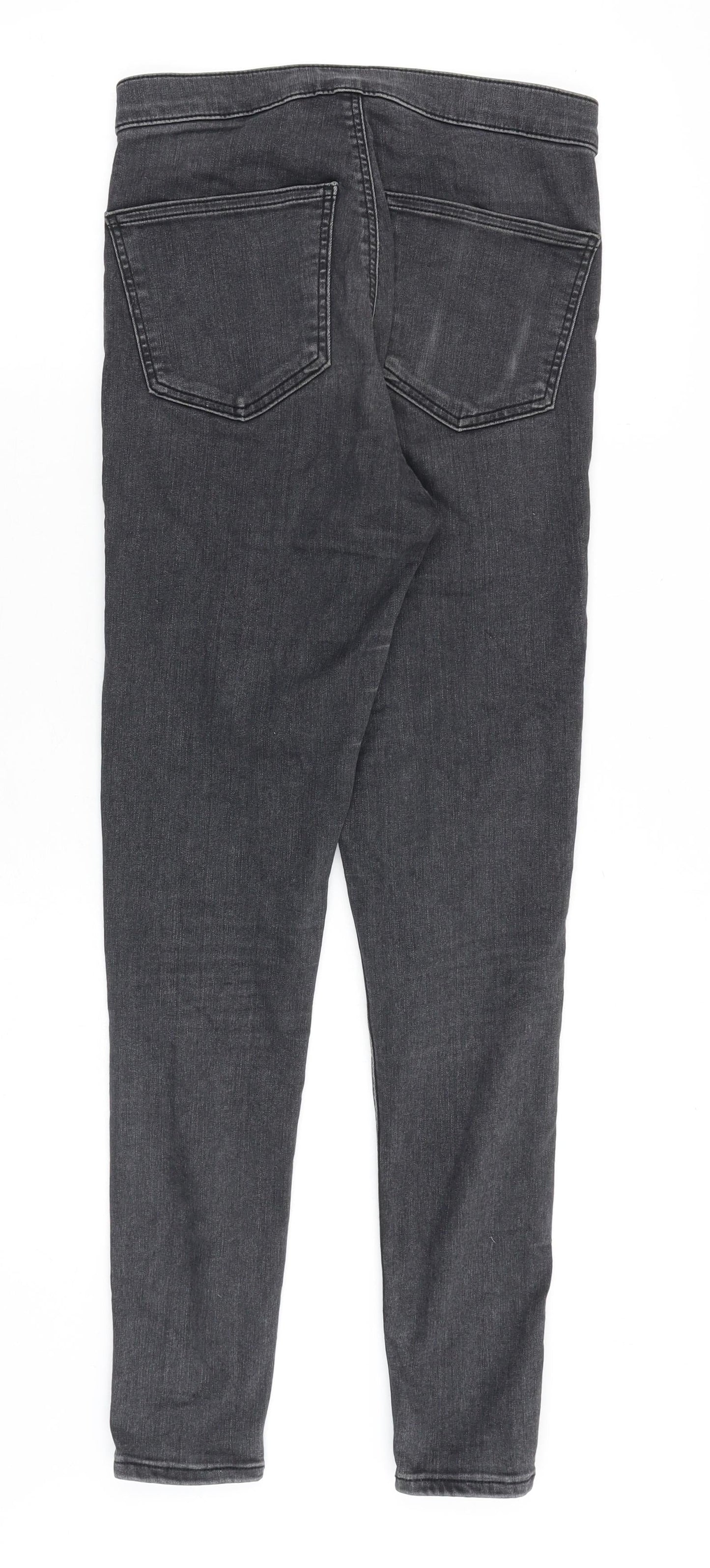 Topshop Womens Grey Cotton Skinny Jeans Size 28 in Slim Zip