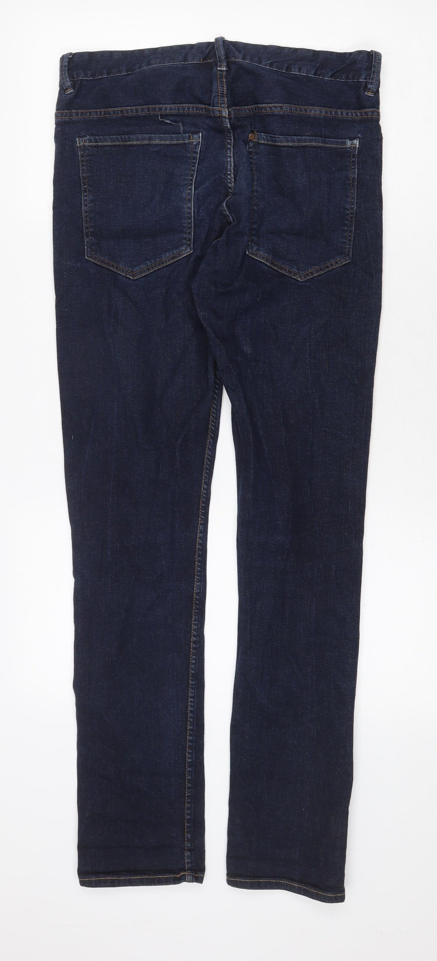 Womens UK Size 32 in H&M Regular Fit Straight Blue Jeans