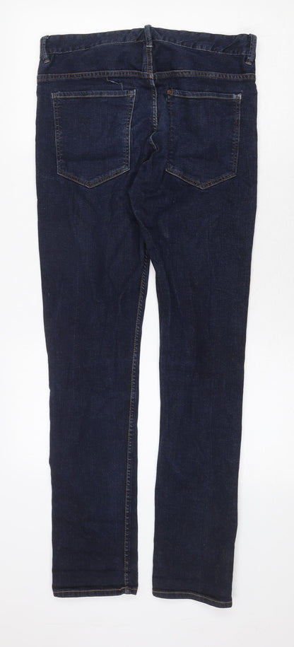 Womens UK Size 32 in H&M Regular Fit Straight Blue Jeans