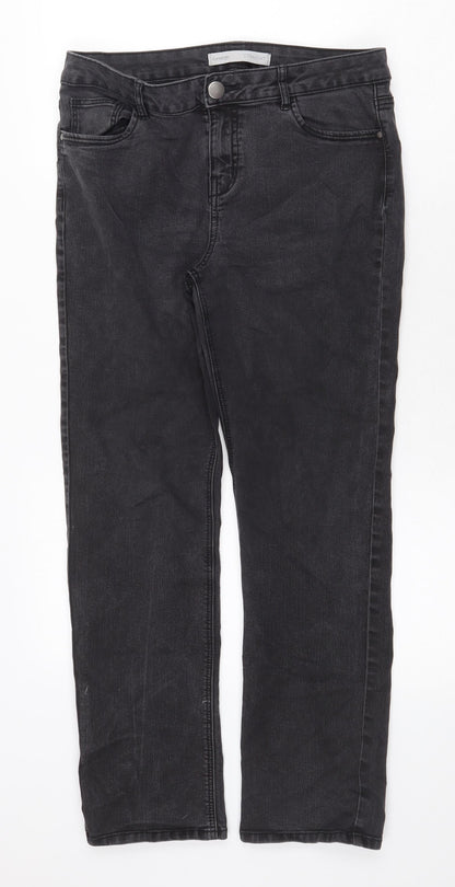 Dylan George Womens Grey Cotton Straight Jeans Size 12 Regular Zip