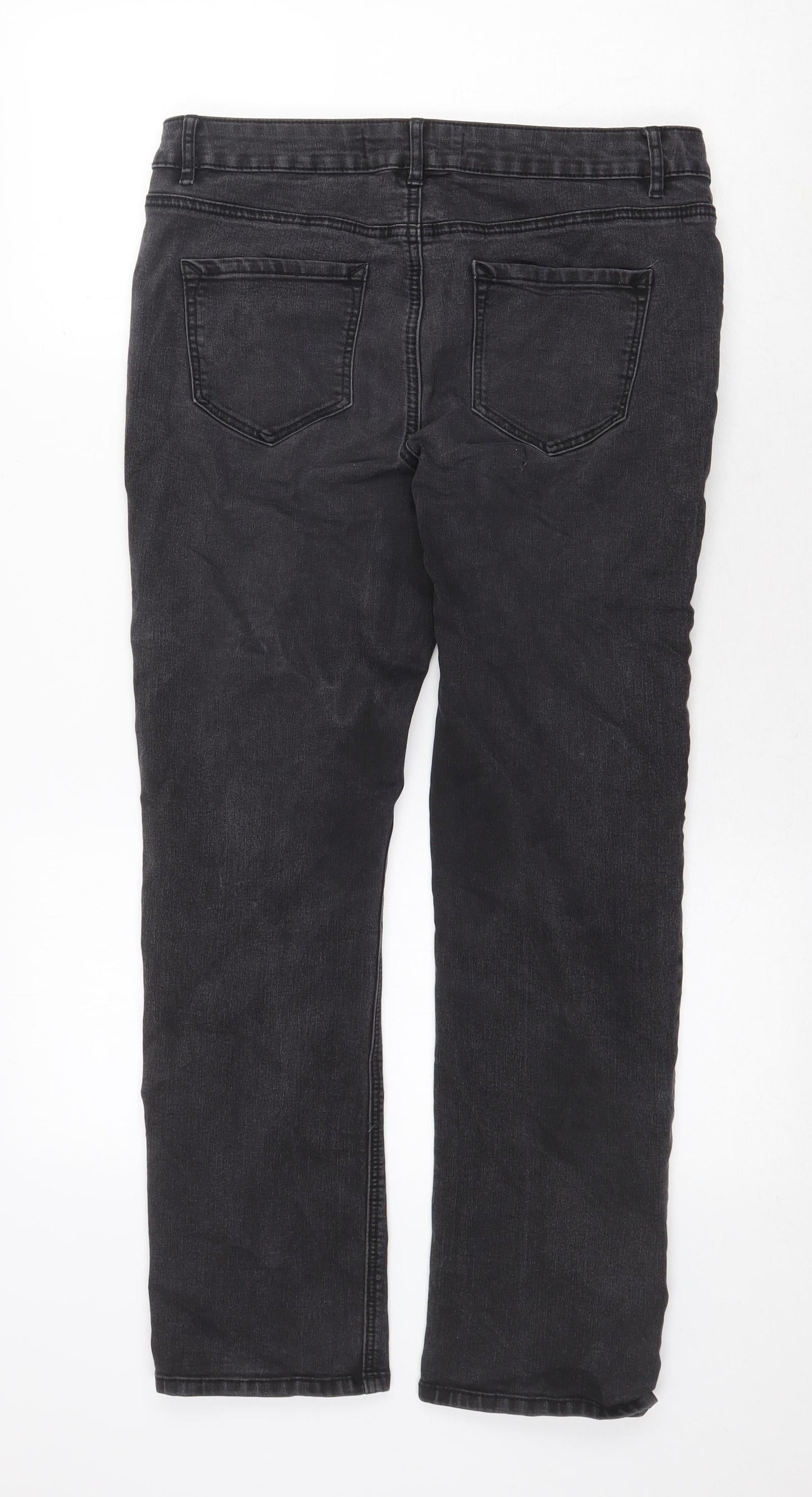 Dylan George Womens Grey Cotton Straight Jeans Size 12 Regular Zip