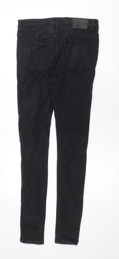 Bee Inspired Womens Black Cotton Skinny Jeans Size 32 in Regular Zip