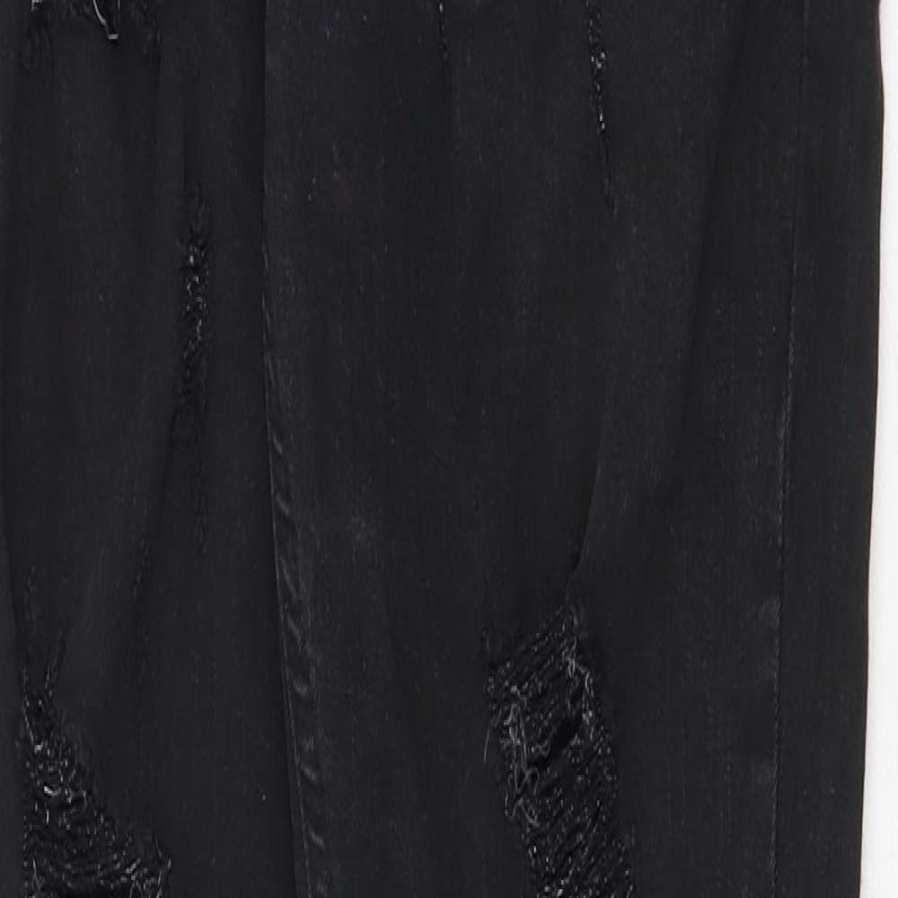 Bee Inspired Womens Black Cotton Skinny Jeans Size 32 in Regular Zip