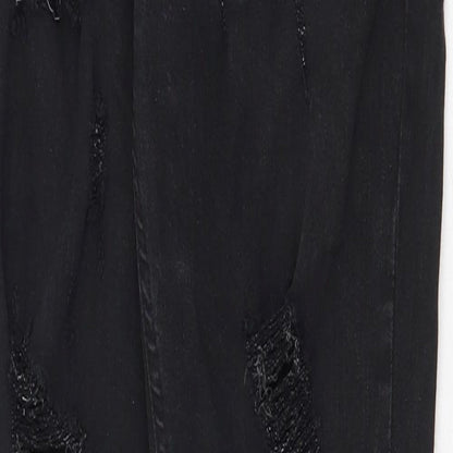 Bee Inspired Womens Black Cotton Skinny Jeans Size 32 in Regular Zip
