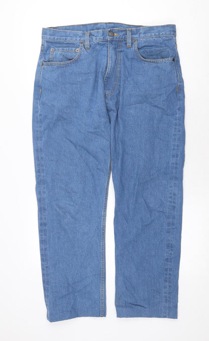 Very Womens Blue Cotton Straight Jeans Size 34 in Regular Zip