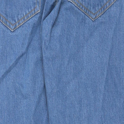 Very Womens Blue Cotton Straight Jeans Size 34 in Regular Zip