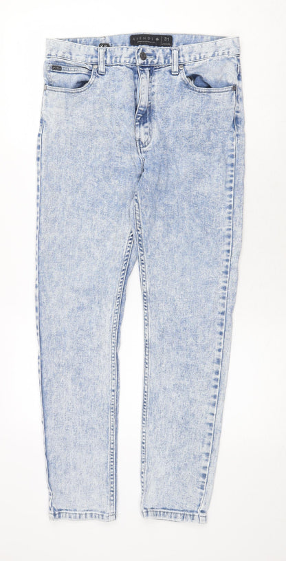 Afends Womens Blue Cotton Skinny Jeans Size 32 in Regular Zip