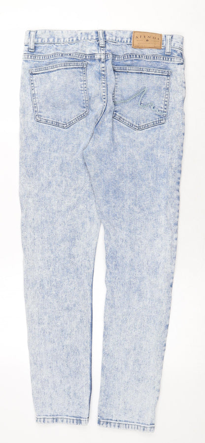 Afends Womens Blue Cotton Skinny Jeans Size 32 in Regular Zip