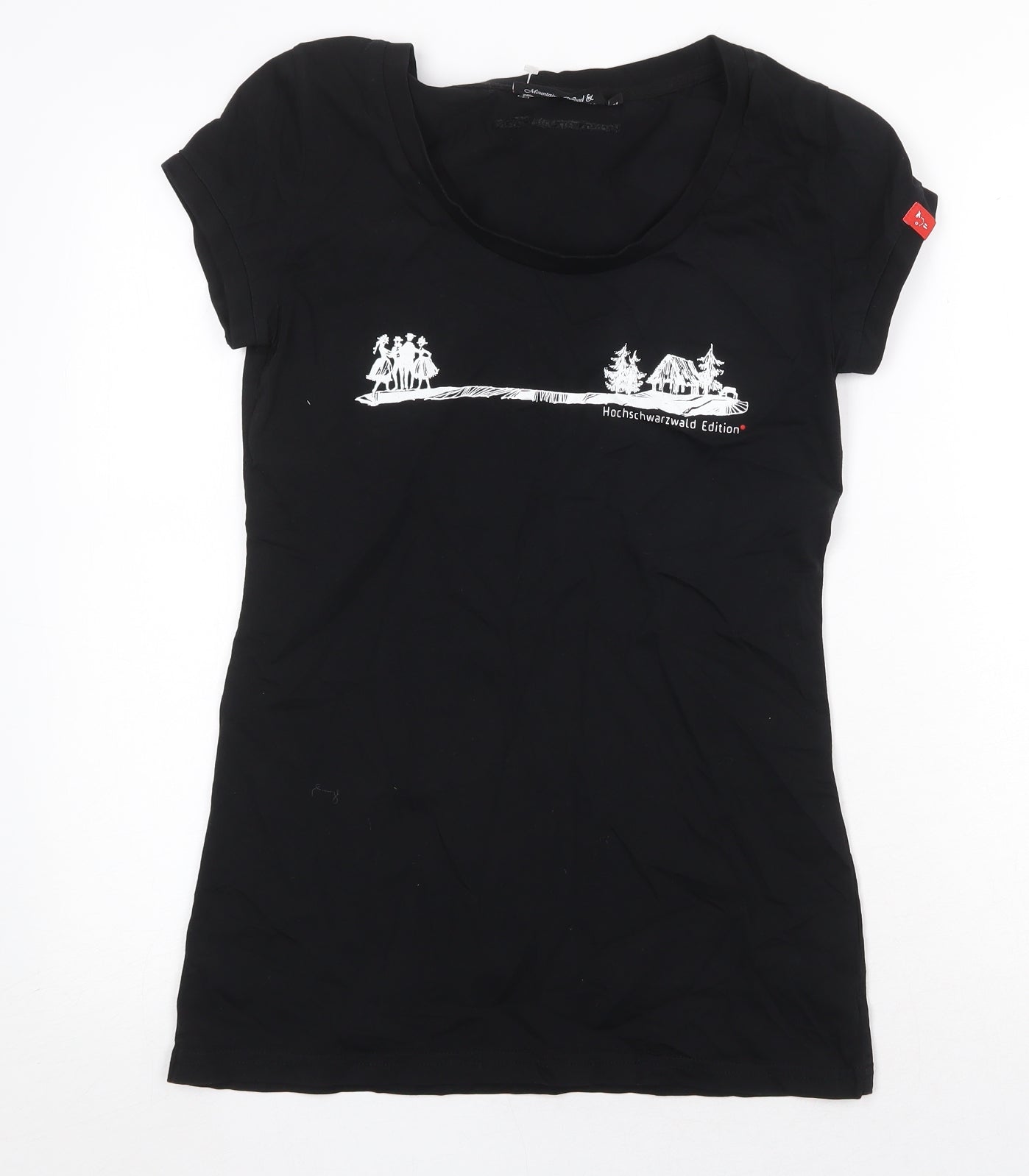 Artwood Womens Black Cotton Basic T-Shirt Size M Round Neck