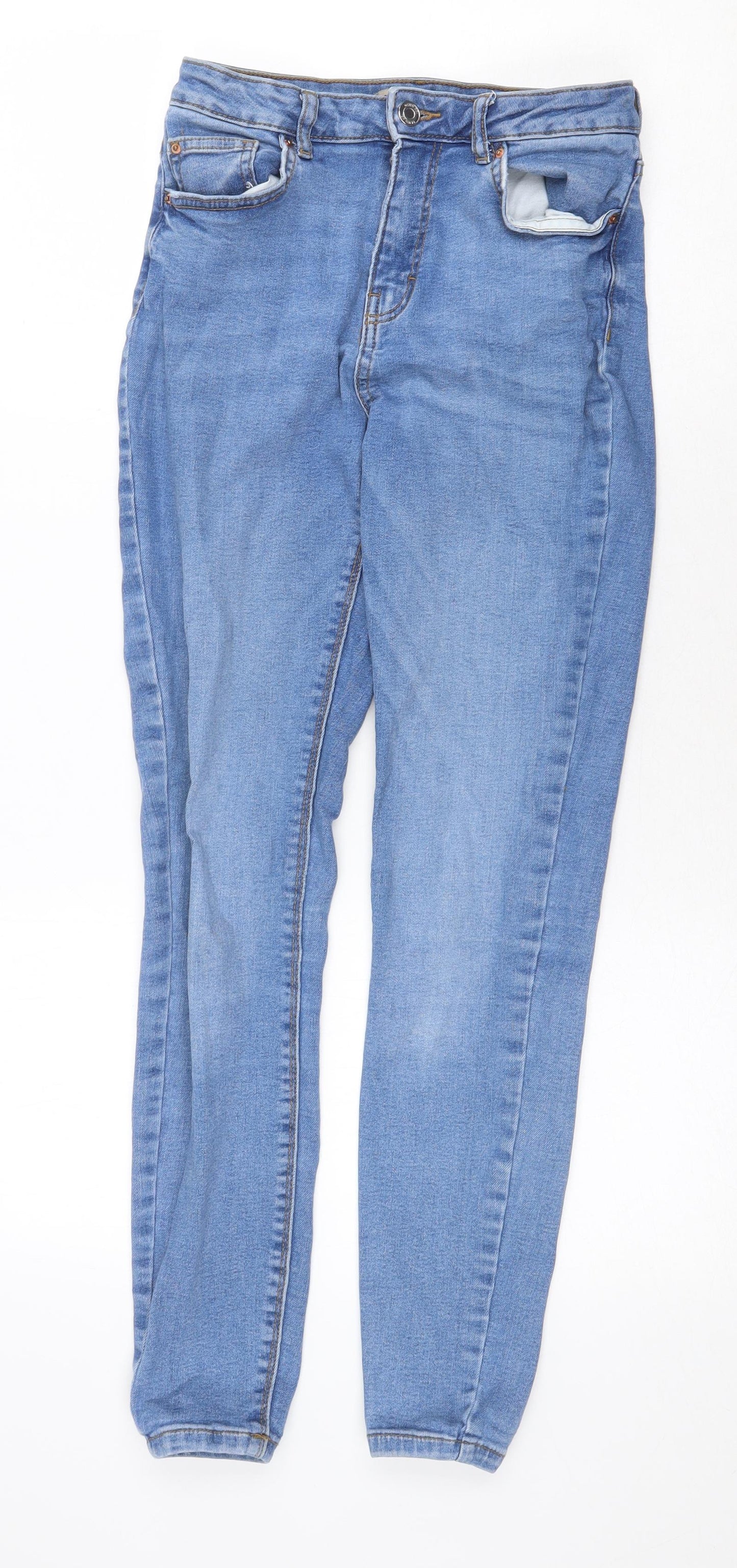 Denim & Co. Womens Blue Cotton Skinny Jeans Size 10 Regular Zip