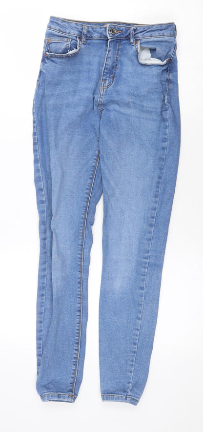 Denim & Co. Womens Blue Cotton Skinny Jeans Size 10 Regular Zip