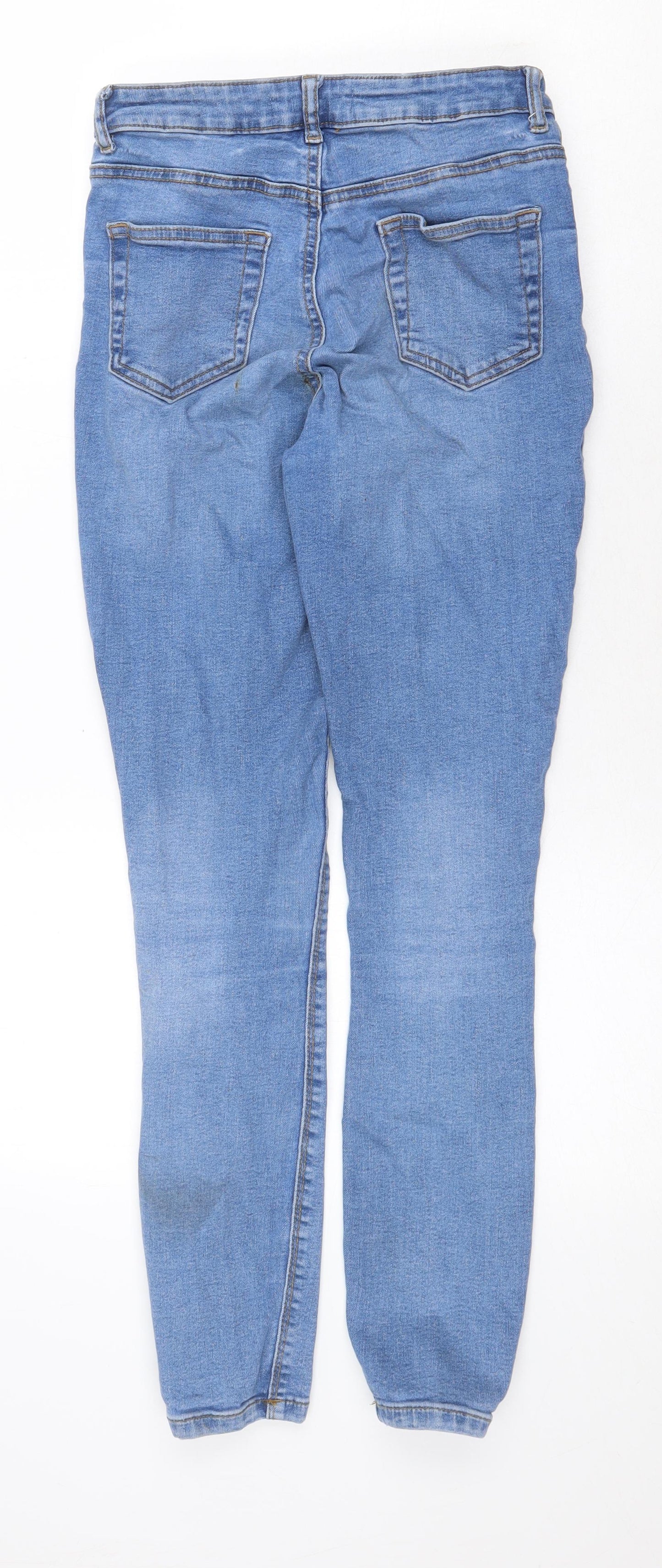 Denim & Co. Womens Blue Cotton Skinny Jeans Size 10 Regular Zip