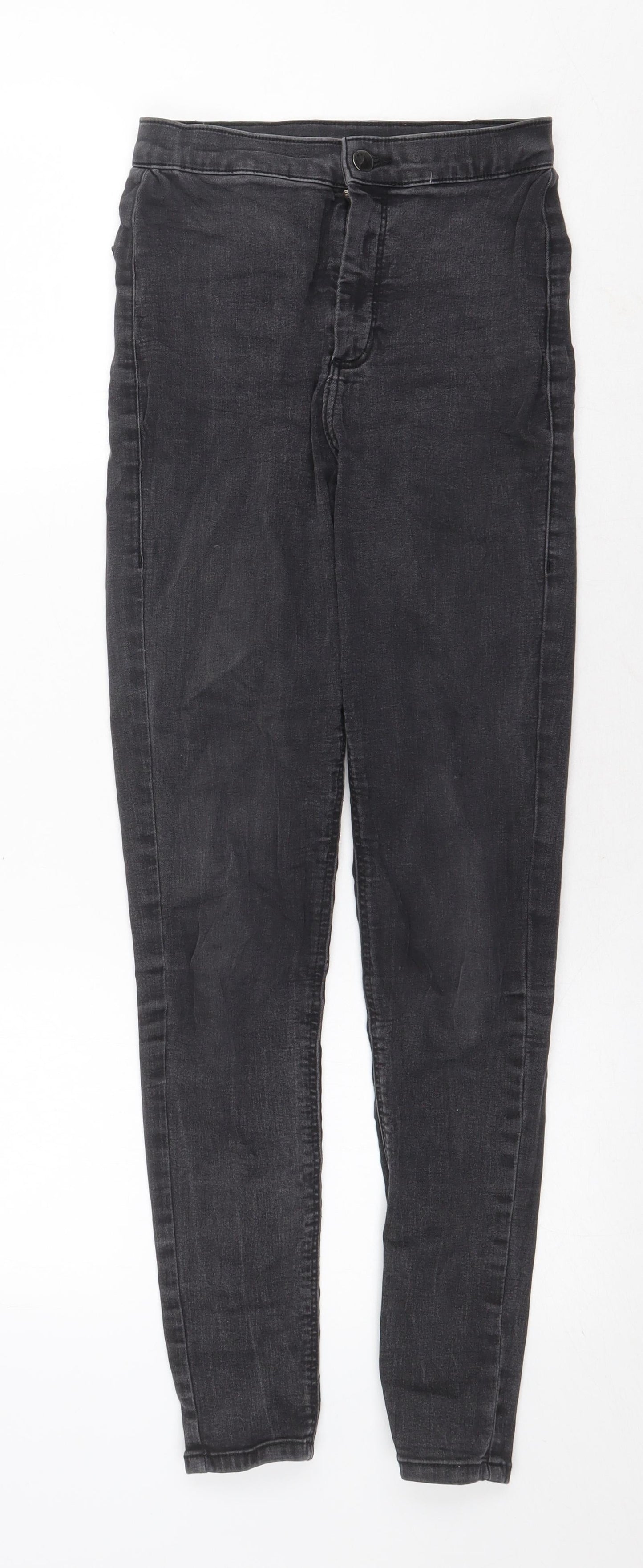 Topshop Womens Grey Cotton Skinny Jeans Size 28 in Regular Zip