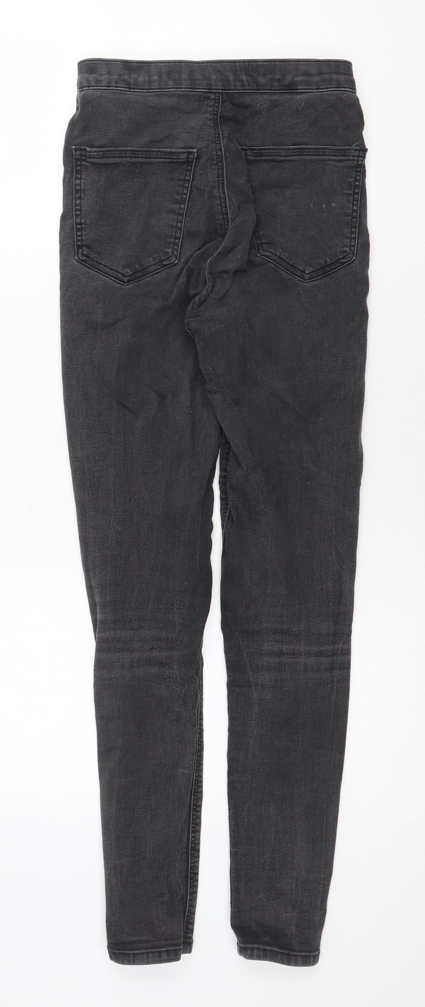 Topshop Womens Grey Cotton Skinny Jeans Size 28 in Regular Zip