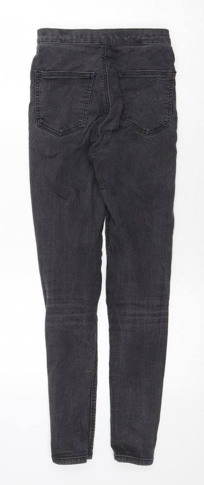Topshop Womens Grey Cotton Skinny Jeans Size 28 in Regular Zip