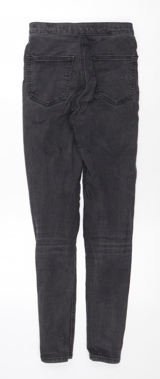 Topshop Womens Grey Cotton Skinny Jeans Size 28 in Regular Zip