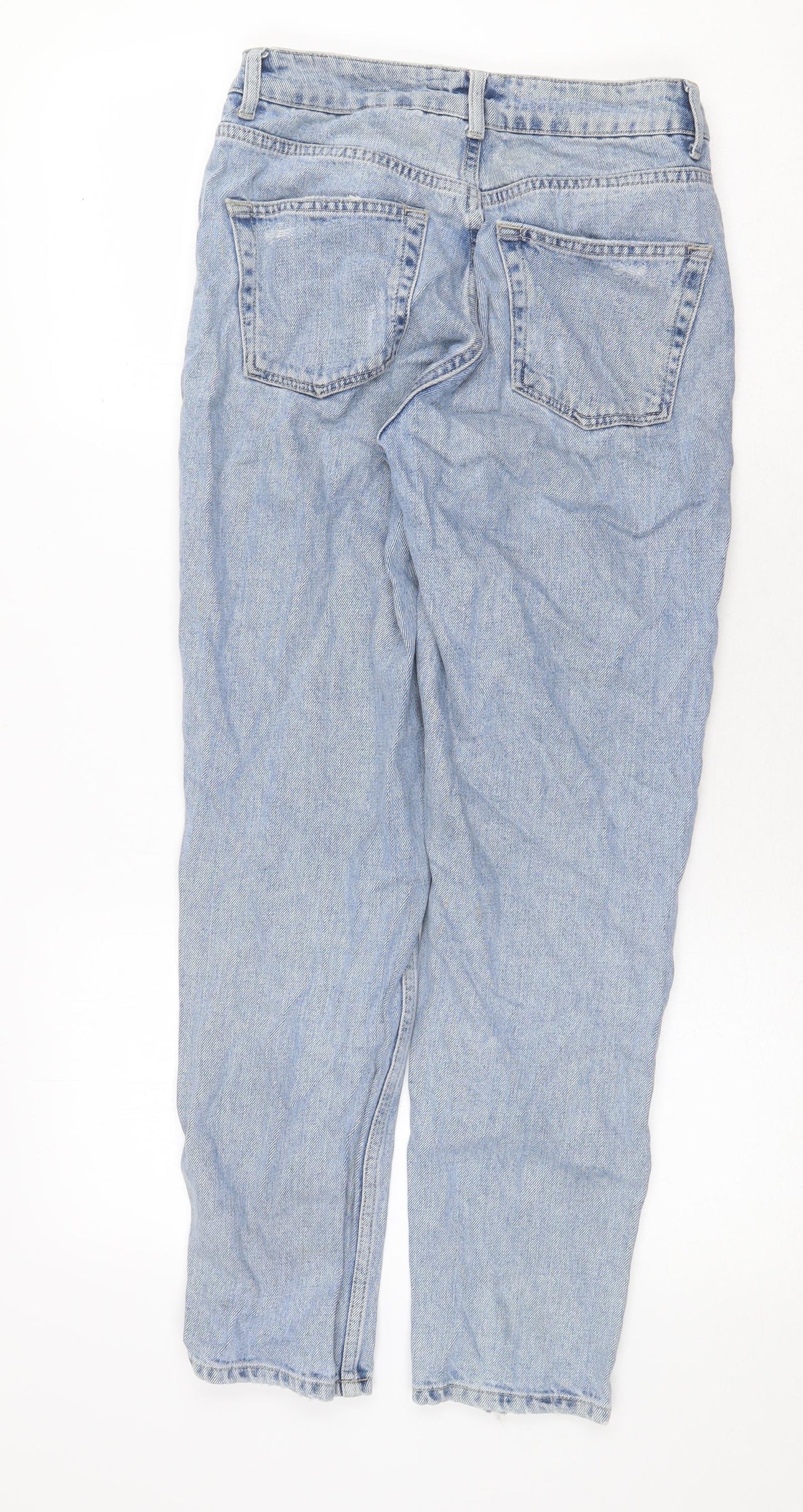 Topshop Womens Blue Cotton Mom Jeans Size 26 in Regular Zip