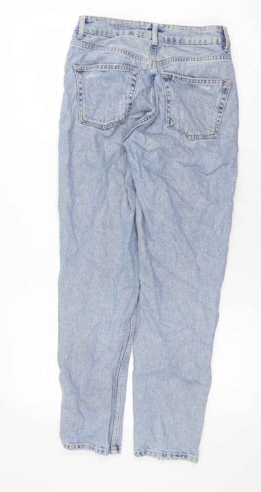 Topshop Womens Blue Cotton Mom Jeans Size 26 in Regular Zip