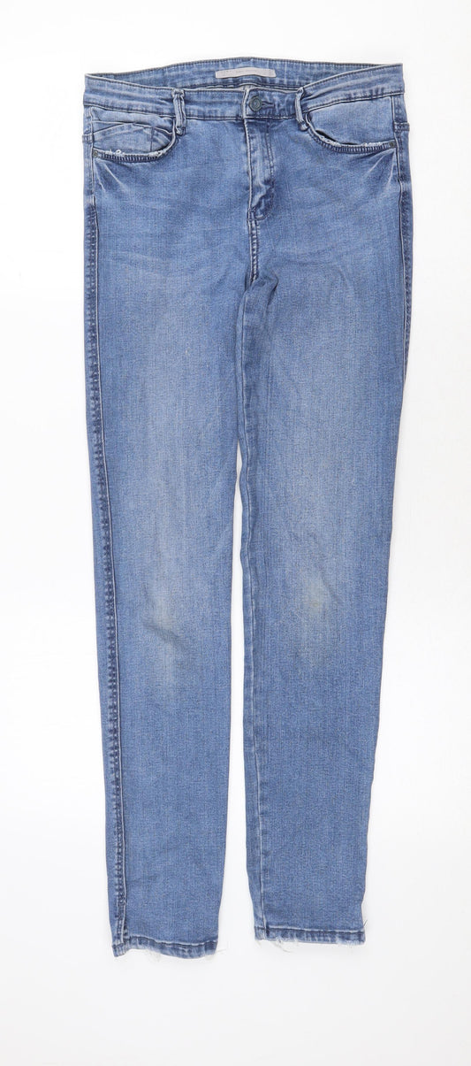 Zara Womens Blue Cotton Skinny Jeans Size 28 in Regular Zip