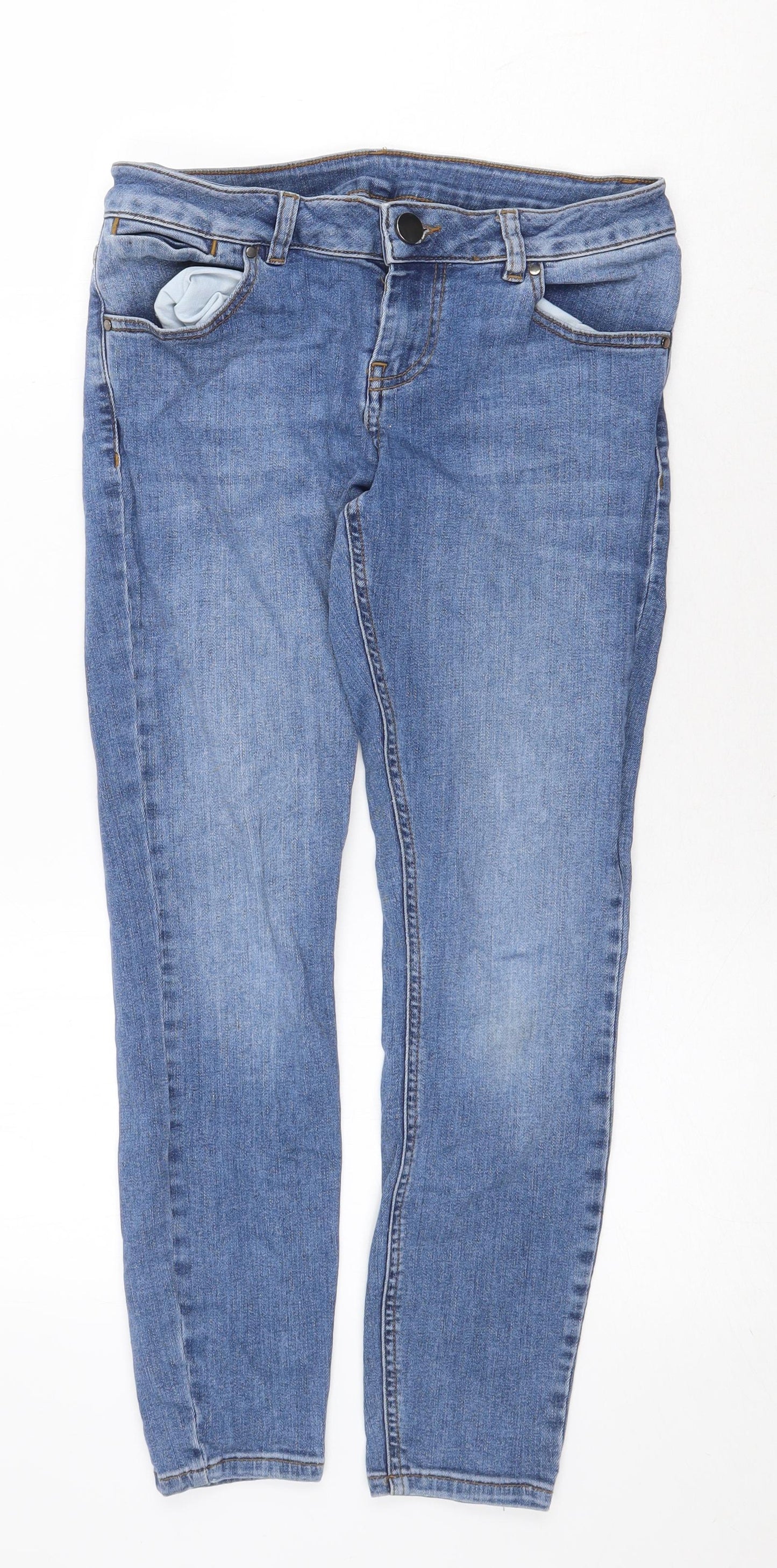 ASOS Womens Blue Cotton Skinny Jeans Size 28 in Regular Zip