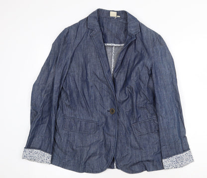 Womens UK Size 12 Cotton Traders Blue Jacket