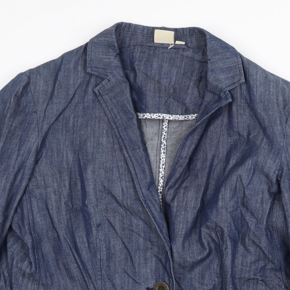 Womens UK Size 12 Cotton Traders Blue Jacket
