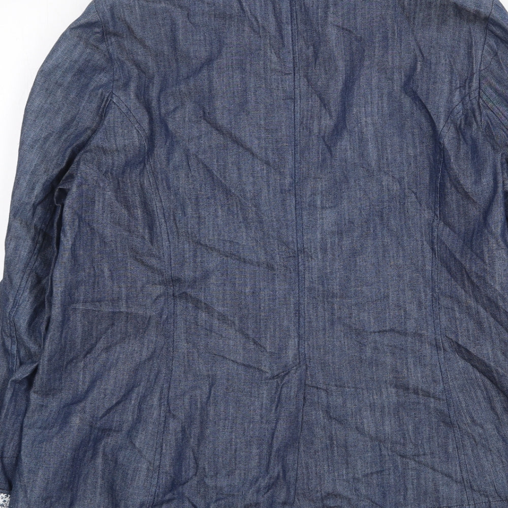 Womens UK Size 12 Cotton Traders Blue Jacket