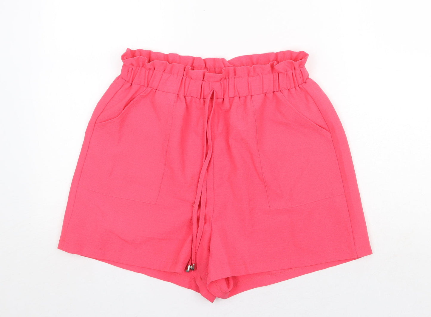 Preworn Womens Pink Polyester Basic Shorts Size 30 Regular Drawstring
