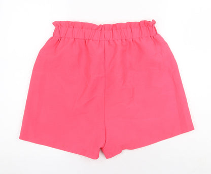 Preworn Womens Pink Polyester Basic Shorts Size 30 Regular Drawstring